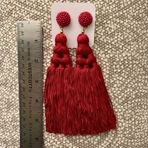 Burgundy Tassel Earrings